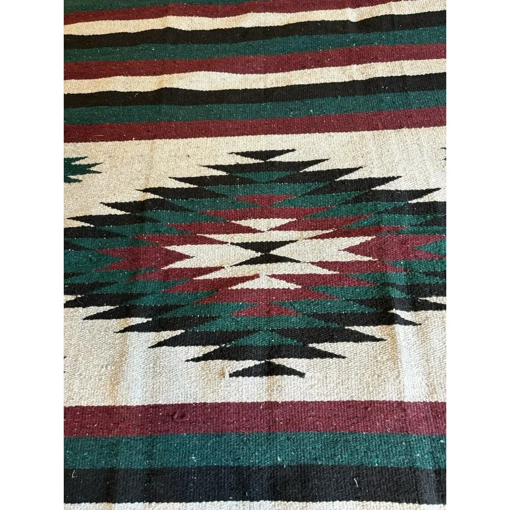 Vintage Southwestern Tribal Serape Blanket Throw Colorful Large 80x47” NEW